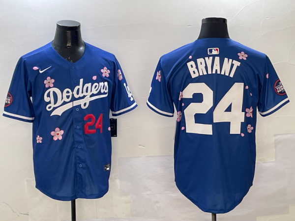 Men's Los Angeles Dodgers Front #8 Back #24 Kobe Bryant Royal 2025 Tokyo Series Jersey