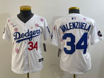 Youth MLB Los Angeles Dodgers #34 Toro Valenzuela White 2025 Tokyo Series Limited Stitched Jersey
