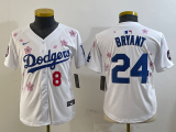 Youth Los Angeles Dodgers #24 Kobe Bryant White 2025 Tokyo Series Jersey