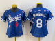 Women MLB Los Angeles Dodgers #8 Kiké Hernández Royal 2025 Tokyo Series Limited Stitched Jersey