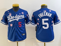 Youth MLB Los Angeles Dodgers #5 Freeman Royal 2025 Tokyo Series Limited Stitched Jersey
