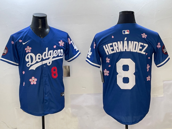 Men's MLB Los Angeles Dodgers #8 Kiké Hernández Royal 2025 Tokyo Series Limited Stitched Jersey