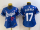 Women Los Angeles Dodgers #17 大谷翔平 Royal 2025 Tokyo Series Limited Stitched Jersey