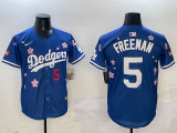 Men's MLB Los Angeles Dodgers #5 Freeman Royal 2025 Tokyo Series Limited Stitched Jersey