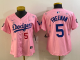 Women Los Angeles Dodgers #5 Freddie Freeman Pink 2025 Tokyo Series Limited Stitched Jersey