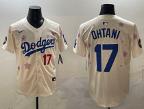 Men's Los Angeles Dodgers #17 Shohei Ohtani Cream 2025 Tokyo Series Limited Jersey