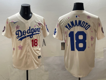 Men's Los Angeles Dodgers #18 Yoshinobu Yamamoto Cream 2025 Tokyo Series Limited Jersey