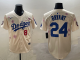 Men's Los Angeles Dodgers Front #8 Back #24 Kobe Bryant Cream 2025 Tokyo Series Limited Jersey