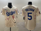 Men's Los Angeles Dodgers #5 Freddie Freeman Cream 2025 Tokyo Series Limited Jersey