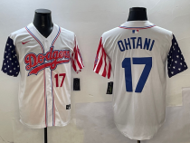 Men's Los Angeles Dodgers #17 Shohei Ohtani  White Limited Stitched Jersey