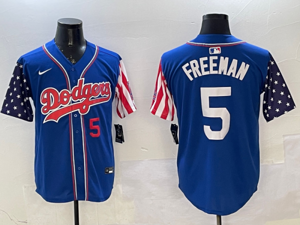 Men's Los Angeles Dodgers #5 Freddie Freeman Royal Limited Stitched Jersey