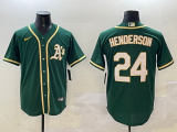 MLB Oakland Athletics #24 Henderson Green Game Nike Jersey