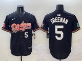 Men's Los Angeles Dodgers #5 Freddie Freeman Black Mexico Flag Limited Stitched Jersey