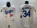 Men's Los Angeles Dodgers #34 Toro Valenzuela  White 2025 Tokyo Series Limited Stitched Jersey