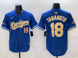 Men's Los Angeles Dodgers #18 Yoshinobu Yamamoto Royal 2025 Gold Collection Limited Jersey