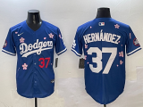 Men's Los Angeles Dodgers #37 Teoscar Hernández Royal 2025 Tokyo Series Limited Stitched Jersey