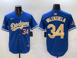 Men's Los Angeles Dodgers #34 Fernando Valenzuela Royal 2025 Gold Collection Limited Jersey
