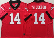 Men's Georgia Bulldogs #14 Gunner Stockton Red College Football Stitched Jersey