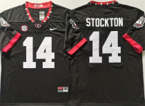 Men's Georgia Bulldogs #14 Gunner Stockton Black College Football Stitched Jersey