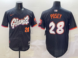 Men's San Francisco Giants #28 Buster Posey Anthracite 2025 City Connect Limited Jersey