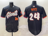 Men's San Francisco Giants #24 Mays Anthracite 2025 City Connect Limited Jersey