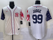 Men's New York Yankees #99 Aaron Judge  White American Style Limited Stitched Jersey