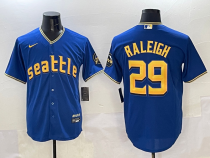 Men's Seattle Mariners #29 Cal Raleigh Royal City Connect Stitched Jersey
