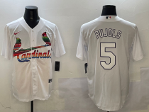 Men's St. Louis Cardinals #5 Albert Pujols White Jersey