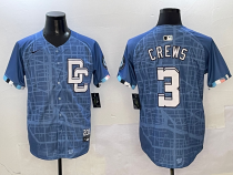 Men's Washington Nationals #3 Dylan Crews Blue 2025 City Connect Limited Jersey