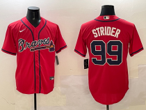 MLB Atlanta Braves #99 Spencer Strider Red Cool Base Stitched Baseball Jersey