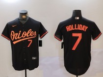 Men's Baltimore Orioles#7 Holliday Black Nike Game Jersey
