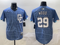 Men's Washington Nationals #29 James Wood  Blue 2025 City Connect Limited Jersey