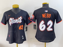 Women San Francisco Giants #62 Webb Anthracite 2025 City Connect Limited Jersey