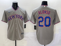 Men's New York Mets #20 Pete Alonso Grey Stitched Baseball Jersey