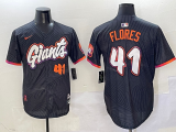 Men's San Francisco Giants #41 Flores Anthracite 2025 City Connect Limited Jersey