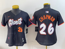 Women San Francisco Giants #26 Matt Chapman Anthracite 2025 City Connect Limited Jersey