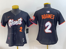 Women San Francisco Giants #2 Adames Anthracite 2025 City Connect Limited Jersey