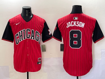 Men's Chicago White Sox #8 Jackson Red/Black 2025 City Connect Limited Stitched Jersey