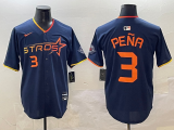 Men's Houston Astros #3 Jeremy Peña Navy 2025 City Connect Limited Stitched Baseball Jersey