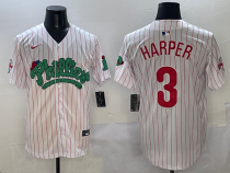 Men's Philadelphia Phillies #3 Bryce Harper White Phanatic Limited Stitched Jersey