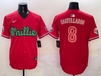 Men's Philadelphia Phillies #8 Nick Castellanos Red Phanatic Limited Stitched Jersey
