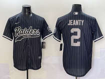 Men's Las Vegas Raiders #2 Ashton Jeanty Black Cool Base Stitched Baseball Jersey