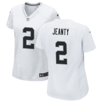 Women Las Vegas Raiders #2 Ashton Jeanty White 2025 Draft Vapor Untouchable Limited Jersey