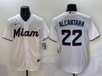 MLB Miami Marlins #22 Alcantara White Game Nike Jersey