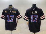 Men's Buffalo Bills #17 Josh Allen  Black F.U.S.E. With 4-Star C Patch Champions Special Vapor Limited Jersey
