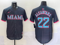 MLB Miami Marlins #22 Alcantara Black Game Nike Jersey