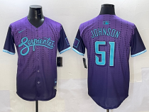 Men's Arizona Diamondbacks #51 Randy Johnson Purple 2025 City Connect Limited Stitched Jersey
