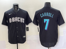 Men's Arizona Diamondbacks #7 Corbin Carroll Black Stitched Baseball Jersey