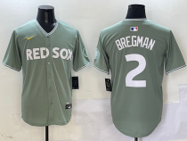 Men's Boston Red Sox #2 Alex Bregman Green 2025 City Connect Limited Stitched Jersey