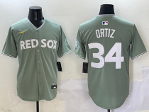 Men's Boston Red Sox #34 David Ortiz Green 2025 City Connect Limited Stitched Jersey